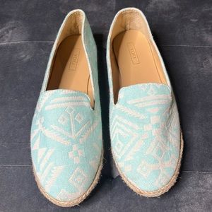 Blue and white flats